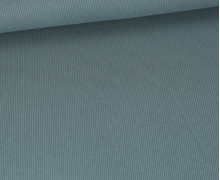 Strick Jersey - Schmale Rippen - uni - Altblau