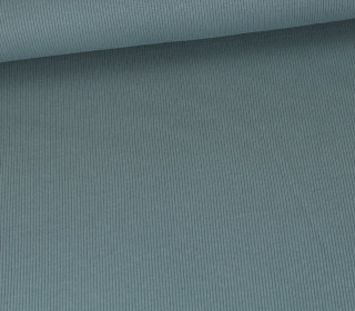 Strick Jersey - Schmale Rippen - uni - Altblau