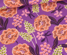 Baumwolle - Webware - Fine Poplin - Fresh Flowers - Lila Hell