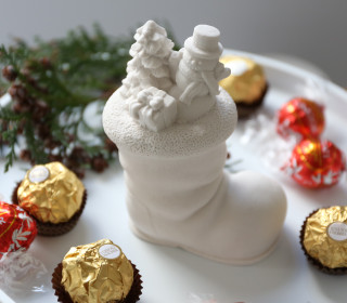 Silikon - Gießform - Dekostiefel mit Schneemann & Tannenbaum - Weihnachten - vielfältig nutzbar