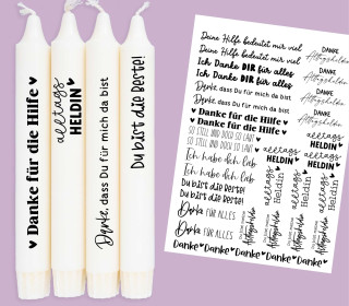 DIN A4 - Kerzen-Tattoofolie - Alltagsheldin - für Kerzen / Keramik