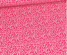 Baumwolle - Webware - Popelin - Bedruckt - Mini-Blätterzweige - Pink