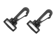 2 Karabinerhaken - Kunststoff - 25mm - Schwarz