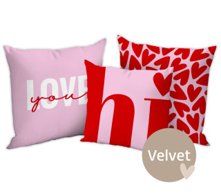 Kissenstoff - DIY - Kissen-Set - Hello Love - Velvet - studio.mARTinchen - abby and amy
