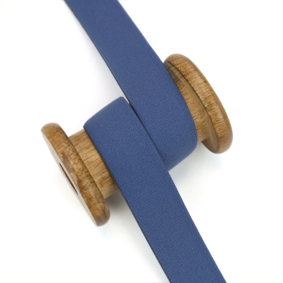 1m Gummiband - Elastisch - Uni - 25mm - Jeansblau