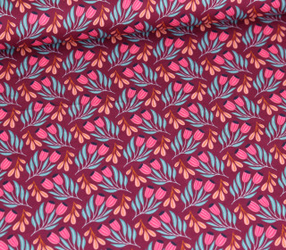 Bio-Baumwoll Satin - Webware - Petit Calyx - Glossy - Bordeaux - Hamburger Liebe