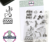 1 Bogen Clear Stamps - Kreative Stempel - Nähen - 16 Motive - Hamburger Liebe