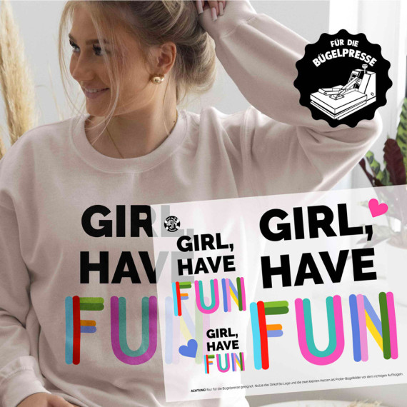 Onkel Bo's Bügelbilder - DIN A4 - Girl Have Fun - BIG