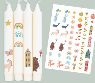 DIN A4 - Kerzen-Tattoofolie - Putziges Abenteuer - für Kerzen / Keramik