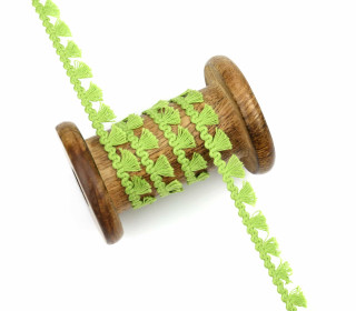 1 Meter Fransenband - Fransenborte - Baumwolle - 1cm - Maigrün