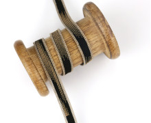 1 Meter Strassborte - Zierborte - Zum Aufbügeln - 10mm - Schwarz/Gold