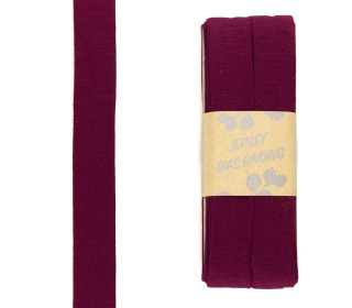3 Meter Schrägband - Viskose Jersey - Bordeaux - Dehnbar - 2,0cm x 3m - Zugeschnitten