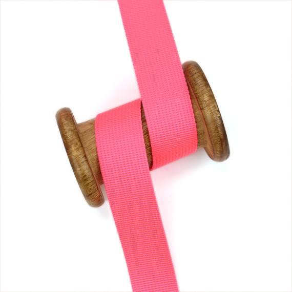 1m Weiches Gurtband - Uni - 25mm - Neonpink