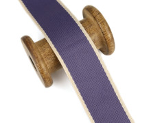 1 Meter Gurtband - 38mm - weißer schmaler Rand - Lilablau