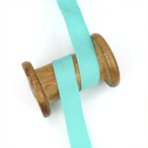 3 Meter Schrägband - Baumwolle - Minttürkis - Uni - 2cm x 3m - Zugeschnitten
