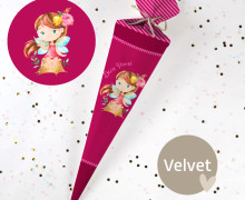 DIY-Nähset Schultüte - Faye - Pink - Velvet - zum selber Nähen