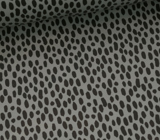 Kunstleder - Fashionstoff - Brush & Wild - Pinseltupfen - Cherry Picking - Grau/Schwarz