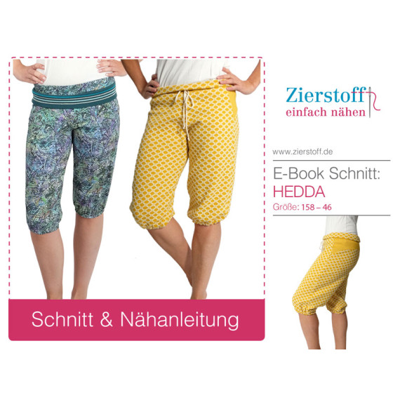 E-BOOK – Hose in 3/4 Länge, "HEDDA", Gr. 158 – Damengr. 46