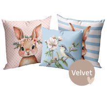 Kissenstoff - DIY - Kissen-Set - Delightful Bunnies - Velvet - abby and amy - Ostern
