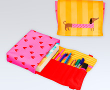DIY-Nähset - Buch-Organizer - süßer Dackel - Rosa - Softshell - abby and amy