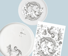 Rub-On Sticker - Osterglück - Vogel - für Teller - Tante Henni Rubon - vielfältig nutzbar - Ostern