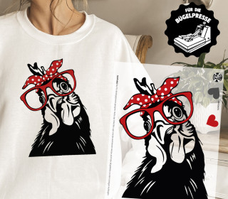 Onkel Bo\'s Bügelbilder - DIN A4 - Chicken Bandana - rot