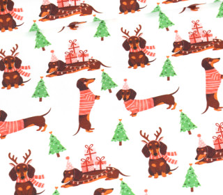 Sommersweat -  Weiße Weihnachten - Dackel - Weiß - Bio Qualität - abby and me