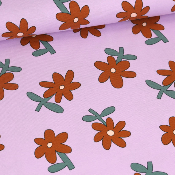 Bio Jersey - JENNIFER BOURON - Cute Daisy - Flieder