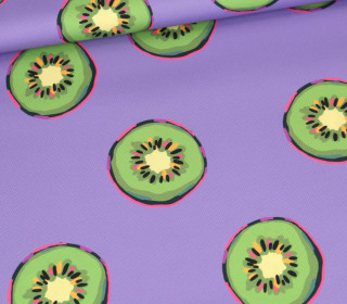 Outdoorstoff - Summer Fruits - Kiwi - Lila - abby and amy