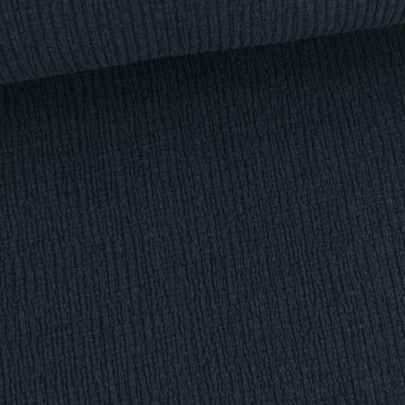 Baumwoll Crinkle - Uni - Leicht elastisch - Stahlblau