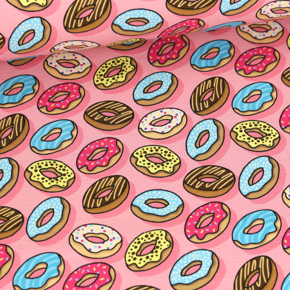 Bio-Sommersweat - French Terry - OMG Donuts - Classics - Rosa - Hamburger Liebe