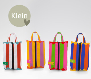 DIY-Nähset - 4 Schuhbeutel - KLEIN - kleine Monsterbande - Outdoorstoff - abby and amy