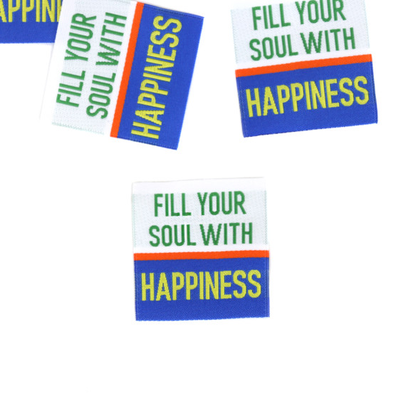 1 Label - FILL YOUR SOUL WITH HAPPINESS - Anlukaa - Weiß/Royalblau