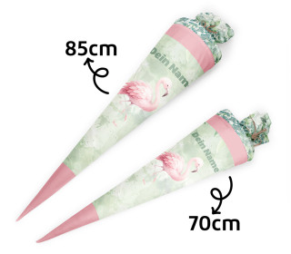 DIY-Nähset Schultüte - Konfigurator - Flamingos - Velvet - personalisiert