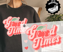 Onkel Bo's Bügelbilder - DIN A4 - Good Times - Schriftzug - Kirschen - BIG