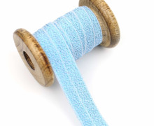 1m Faltgummi - elastisch - Glitzer - Faltband - 20mm - Himmelblau