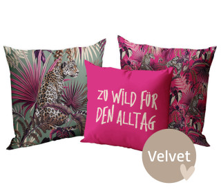 Kissenstoff - DIY - Kissen-Set - Zu Wild für den Alltag - Pink - Velvet - abby and amy
