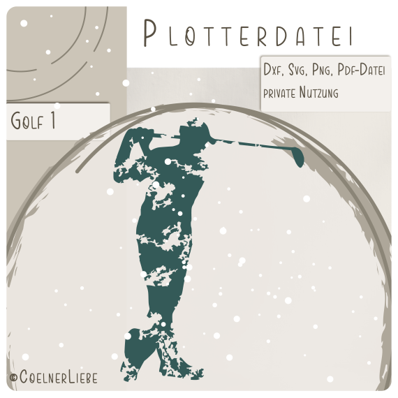Plotterdatei Golf Spieler 1 - Wenn der Moment des Abschlags zählt!