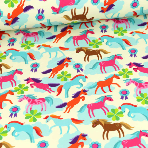 Bio-Sommersweat - French Terry - Life Is A Ponyfarm - Classics - Ecru - Hamburger Liebe