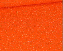 Baumwolle - Webware - Popelin - Bedruckt - Pünktchen - Unregelmäßig - Orange