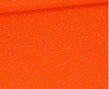 Baumwolle - Webware - Popelin - Bedruckt - Pünktchen - Unregelmäßig - Orange
