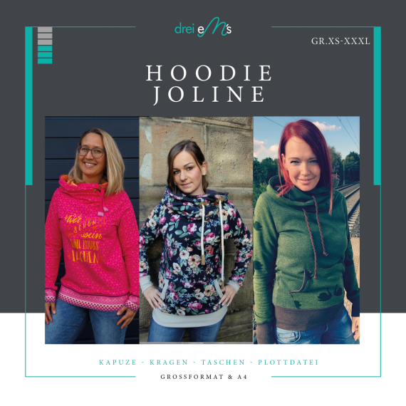Ebook Hoodie JOLINE Gr. XS-XXXL incl. Plotterdatei