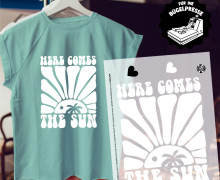 Onkel Bo's Bügelbilder - DIN A4 - Here Comes The Sun - Retro - Weiß