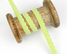 1m Gummiband - Ziergummi - Bögen - Wellen - 10mm - Gelbgrün