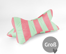 DIY-Nähset - Leseknochen - Groß - Just Stripes! - Mint/Lachsrosa - Velvet - abby and amy