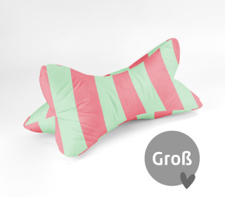 DIY-Nähset - Leseknochen - Groß - Just Stripes! - Mint/Lachsrosa - Velvet - abby and amy