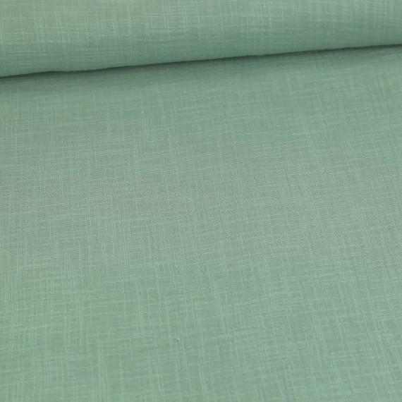 Musselin - Muslin - Double Gauze - Schnuffeltuch - Windeltuch - Uni - Slub-Garn - Lichtgrün Dunkel