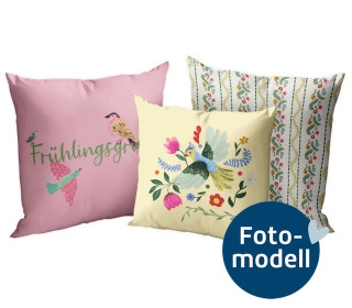 Kissenstoff - DIY - Kissen-Set fertig genäht - Frühlingsgruß - Outdoorstoff