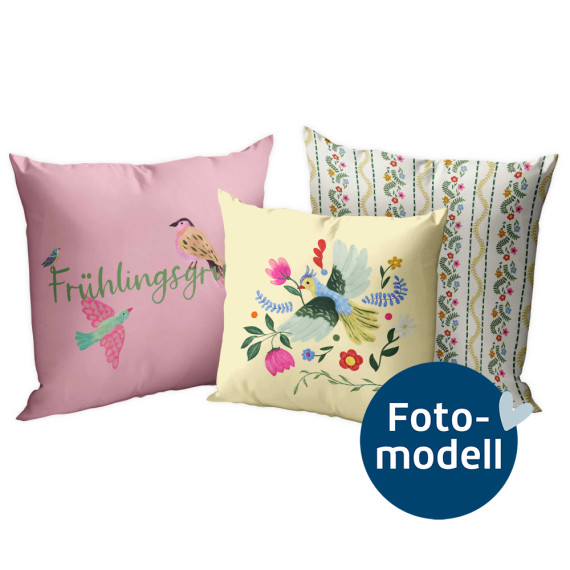 Kissenstoff - DIY - Kissen-Set fertig genäht - Frühlingsgruß - Outdoorstoff