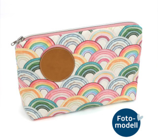 FOTOMODELL - Windeltasche fertig genäht - Canvas - Waffel Piqué - Schnullerband - Innentasche - Regenbogen - Theresia Haussner - Mix